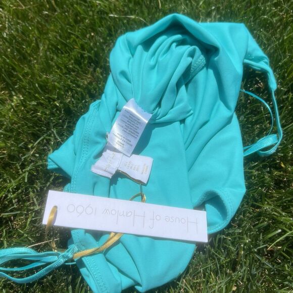 House of Harlow 1960 Bodysuit Teal Green Turquoise Women’s Size NWT Large - Picture 7 of 8